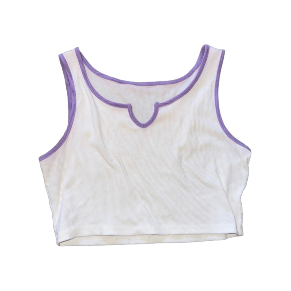 WHITE PURPLE TANK TOP